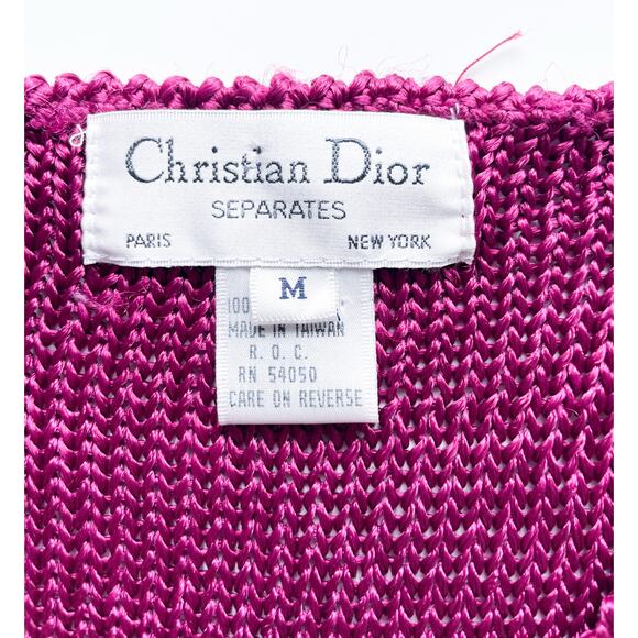 Women's Vintage 80s Christian Dior Separates Slouchy Short Sleeve Sweater Size M - Picture 2 of 8